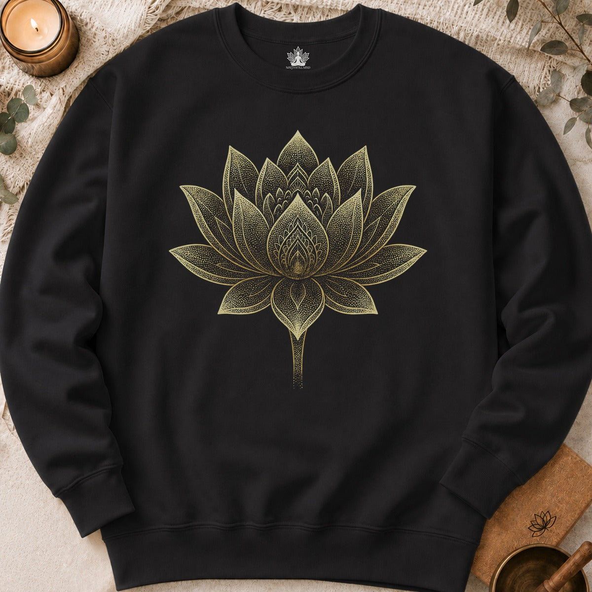 Sweat-shirt Fleur de lotus dorée