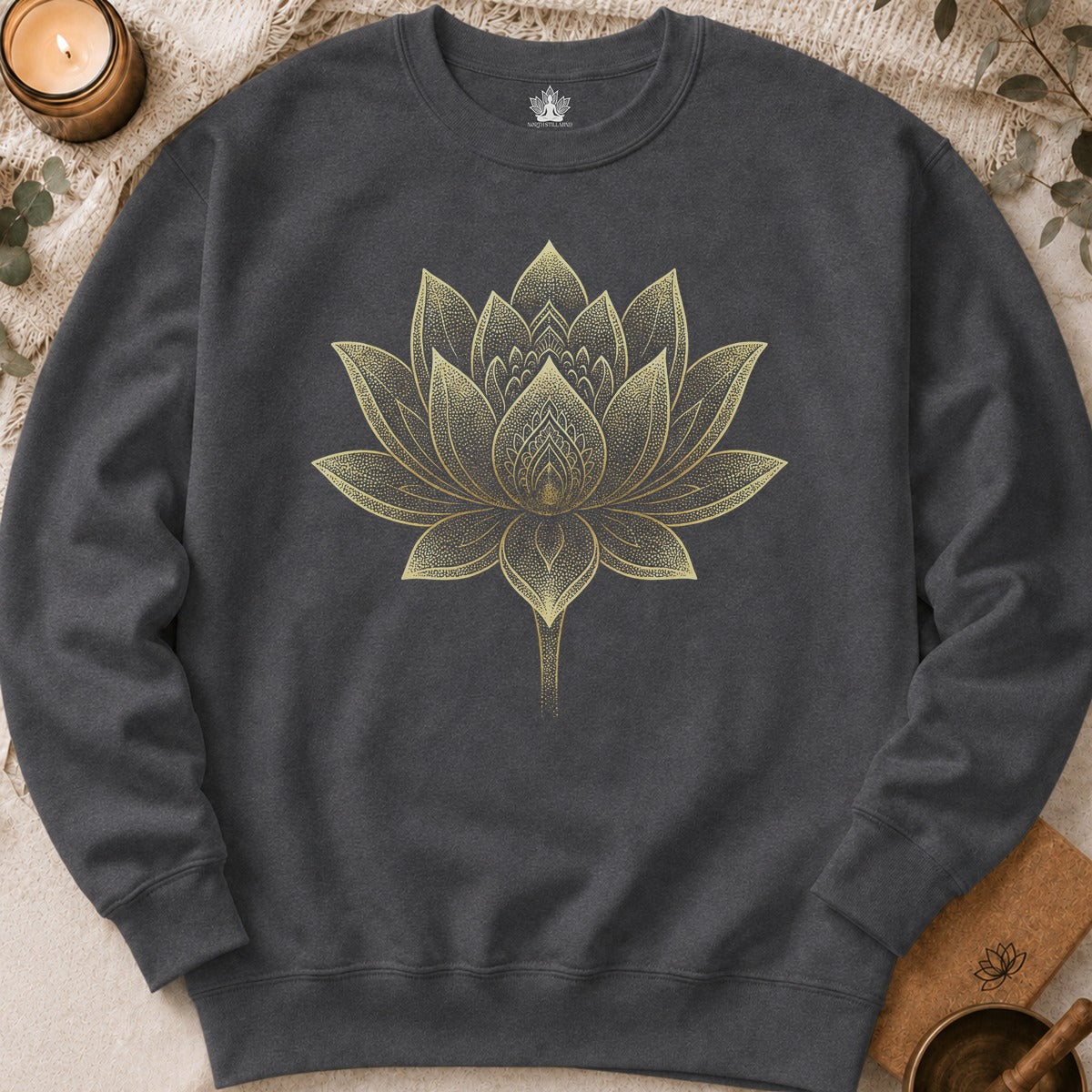 Sweat-shirt Fleur de lotus dorée