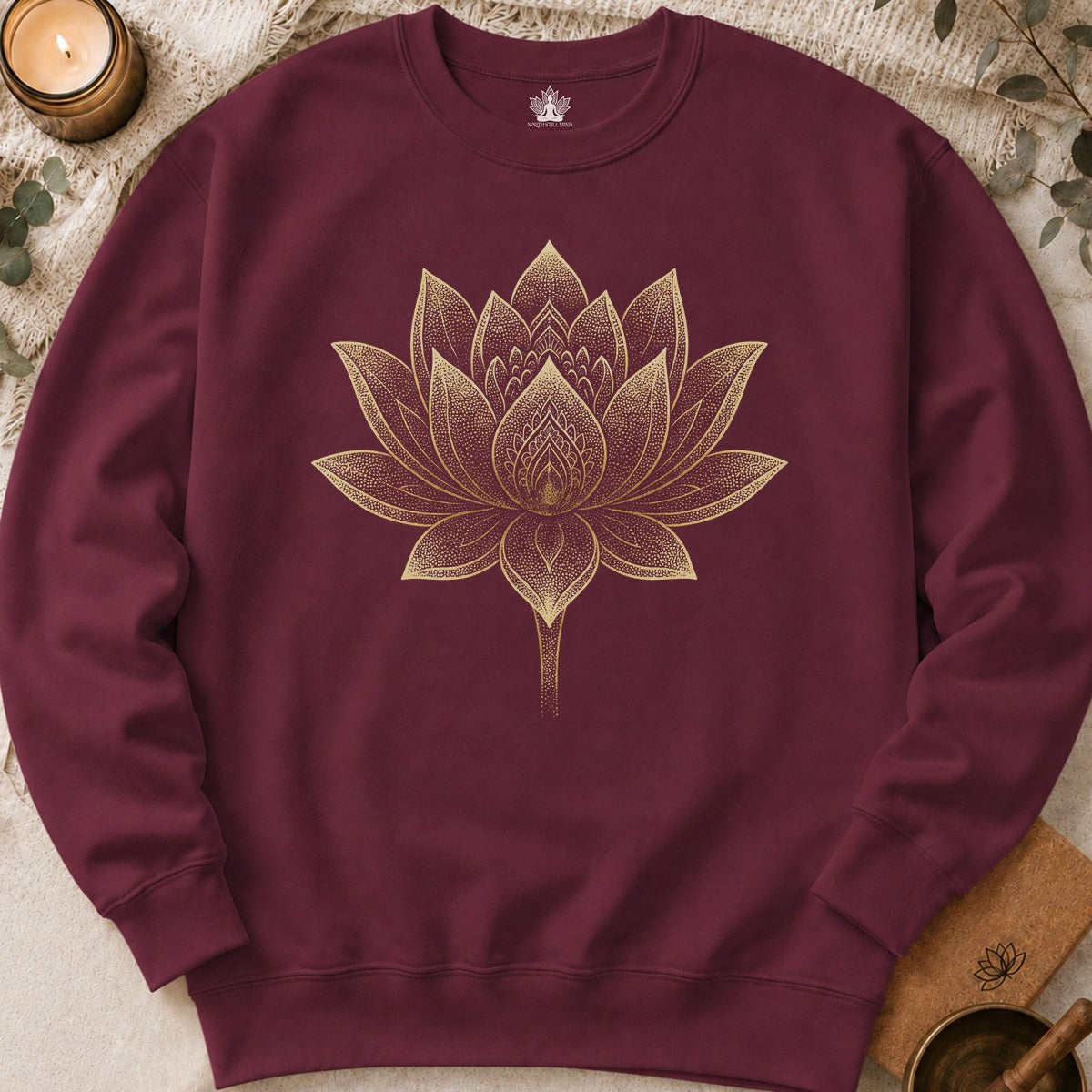 Sweat-shirt Fleur de lotus dorée