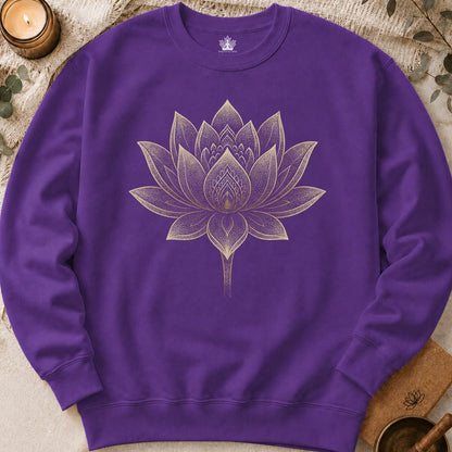 Sweat-shirt Fleur de lotus dorée