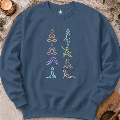 Line Art Yoga Poses Sweatshirt