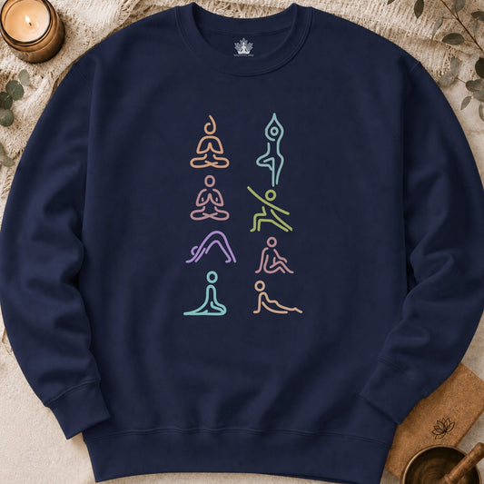Line Art Yoga Poses Sweatshirt