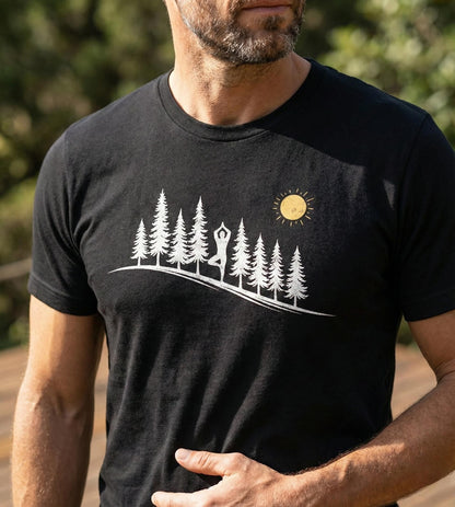 Forest Tree Pose Yoga – Balance in Nature Men Tee