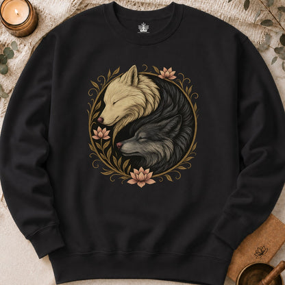 Loups Yin Yang - Sweat-shirt Équilibre Spirituel