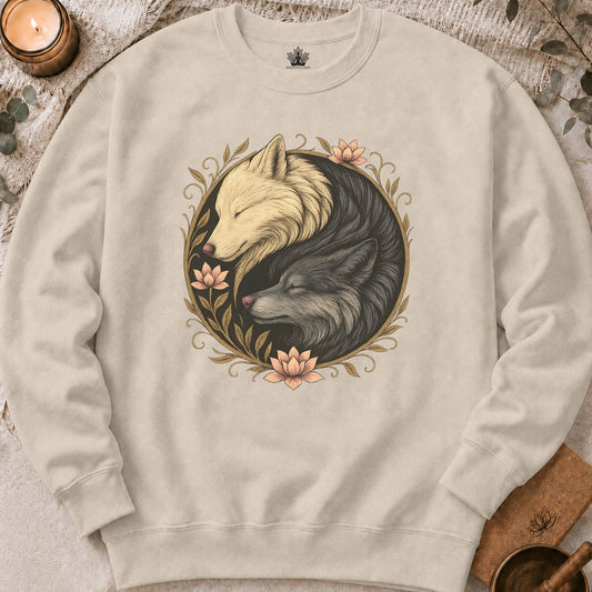 Loups Yin Yang - Sweat-shirt Équilibre Spirituel